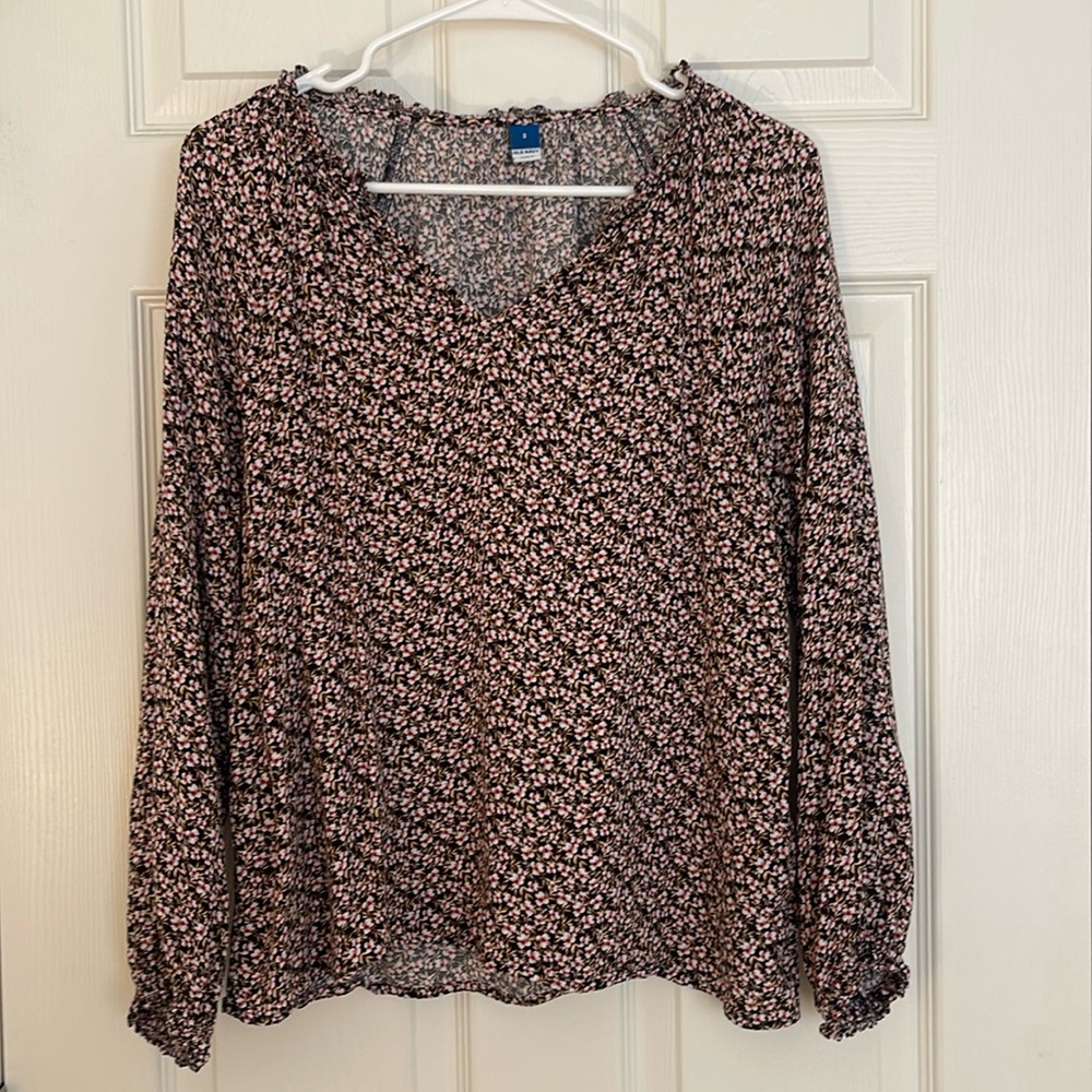Old Navy Blue Floral Blouse